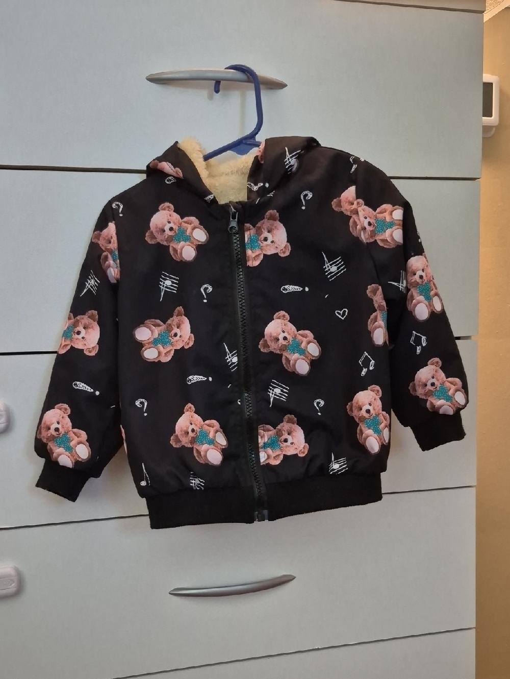 Bear Print Hooded Toddler Boy 2-3yr Jacket